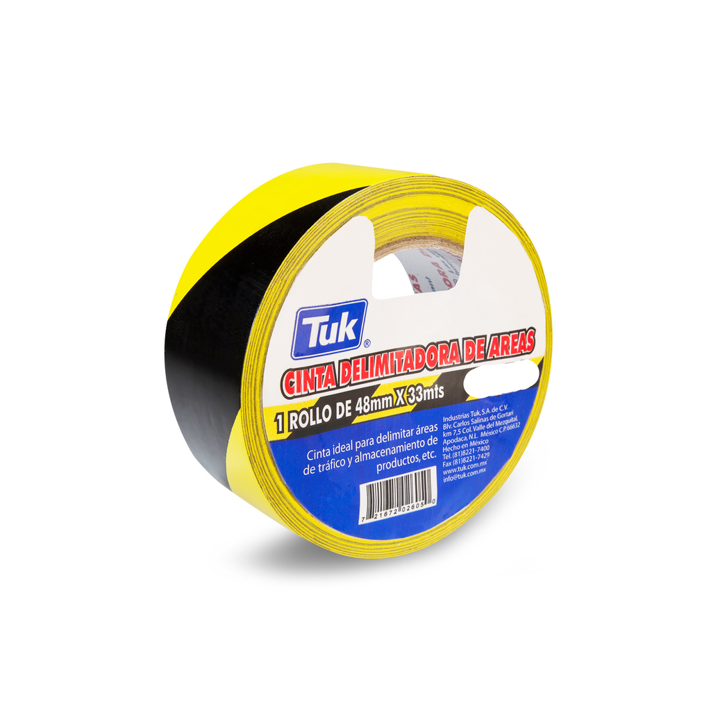 CINTA DELIMITADORA TUK MOD.343 NEGRO/AMARILLO 48MMX33M