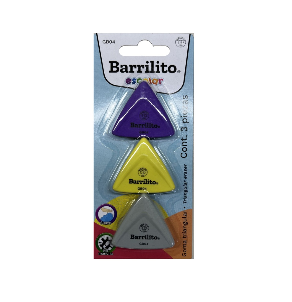 Goma triang neón chicablister c/3