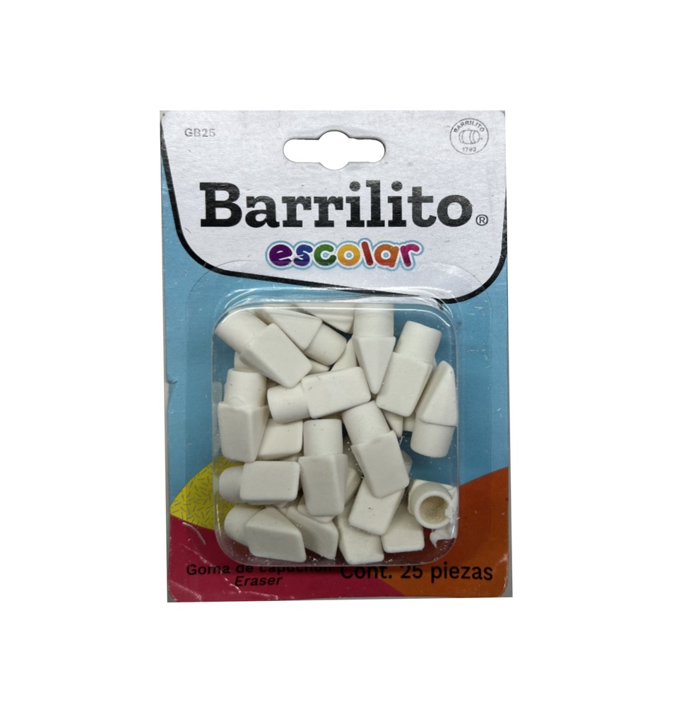 [GOBGB25] Gomas capuchón blancas blísterc/25pz