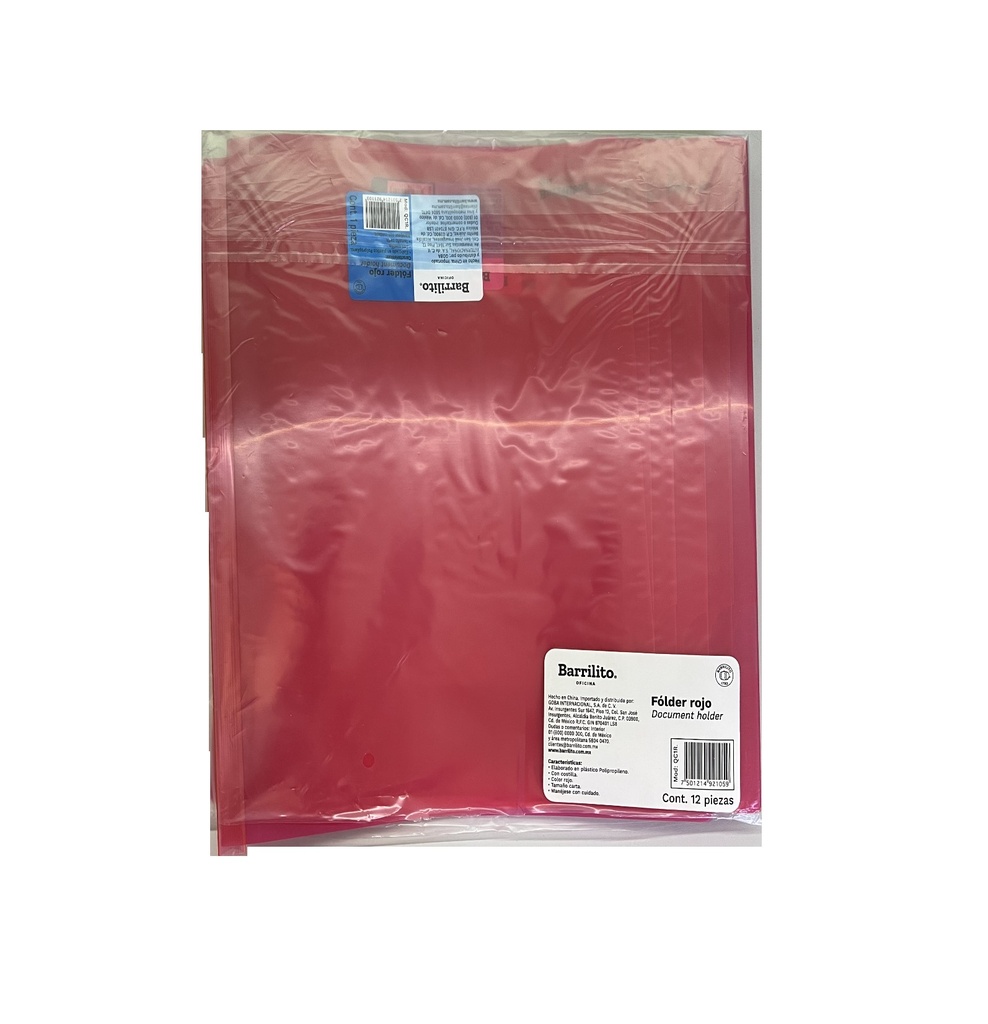 Fólder t/carta costilla rojo