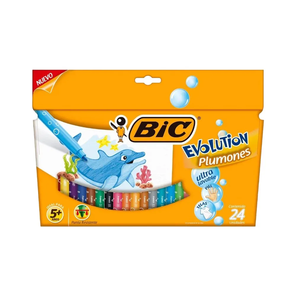 [070330432352] MARCADOR BIC PLUMONES EVOLUTION C/24 PZAS