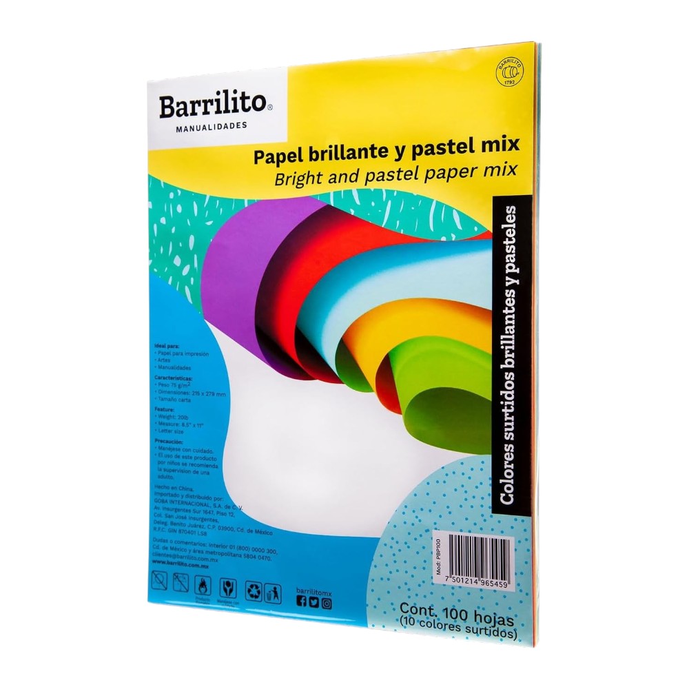PAPEL BRILLANTE Y PASTEL MIX100 H