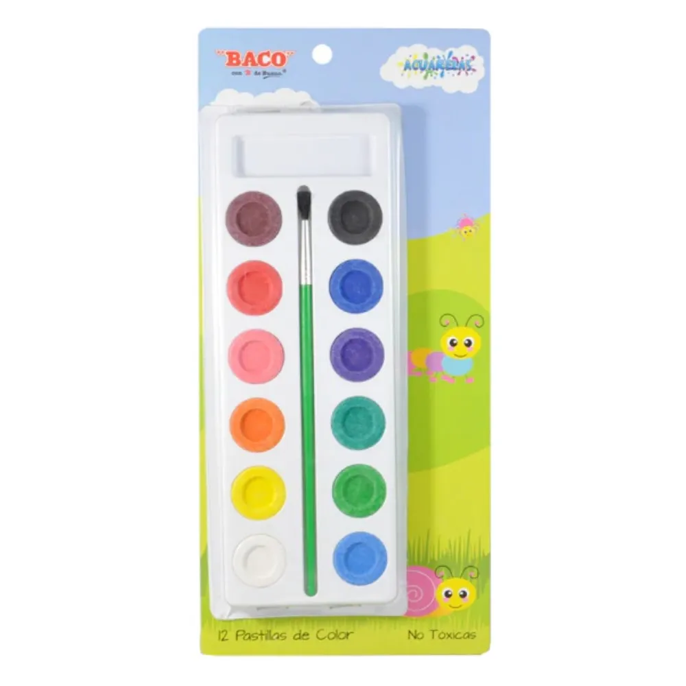 [BAC67616] ACUARELA BLISTER BACO 12 COL/PINCEL