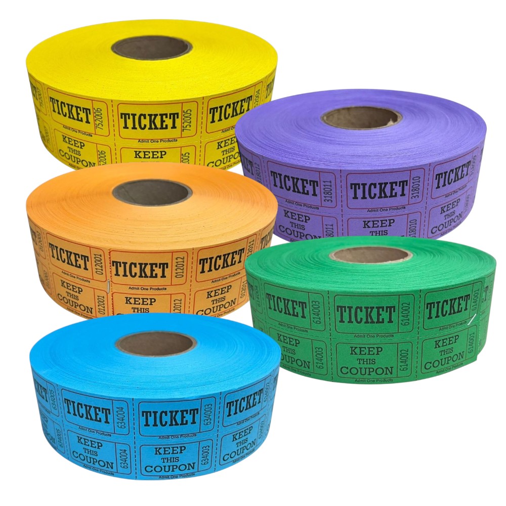 ROLLO DE TICKET DOBLE PARA RIFAS 2000 TICKETS PED.181938488001990