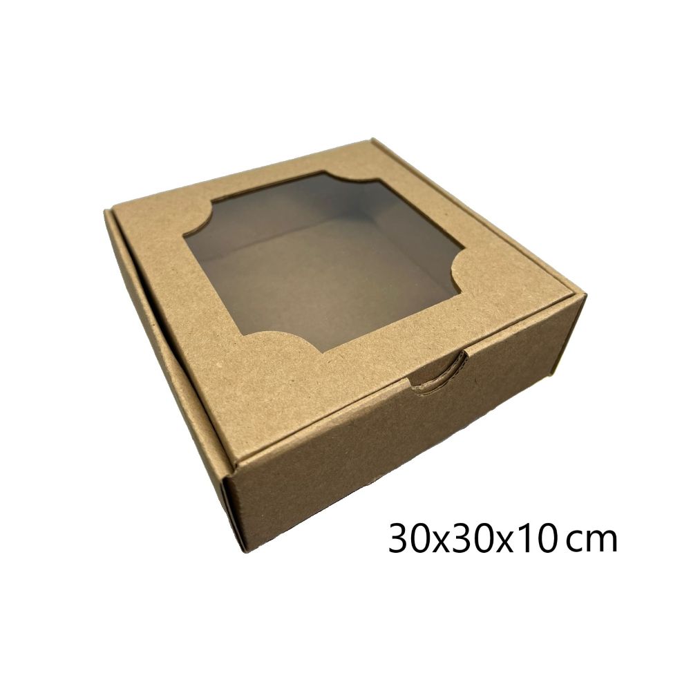 CAJA DE CARTON CHOCOLATERA NATURAL DE 30CM