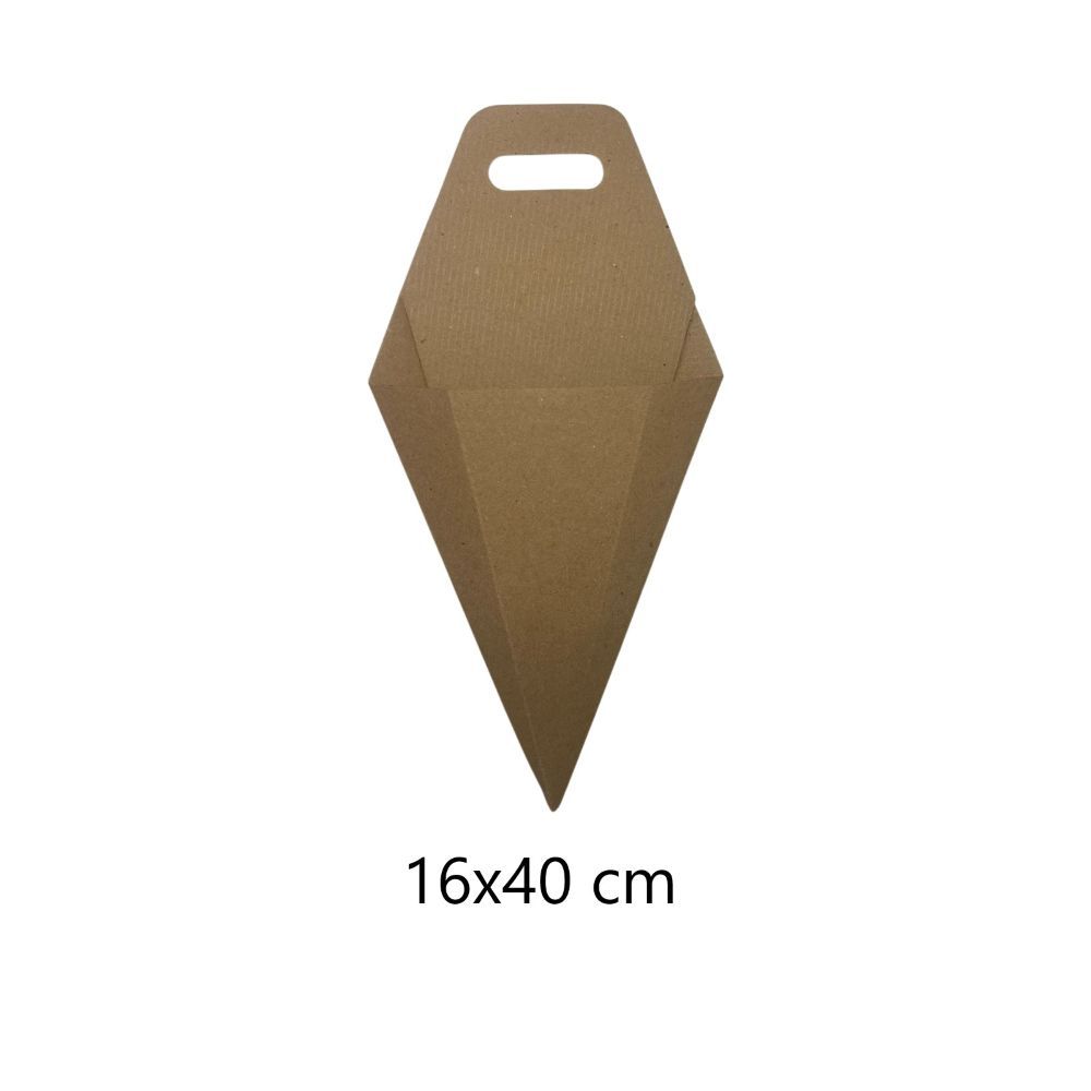 CONO DE CARTON NATURAL 16X40CM