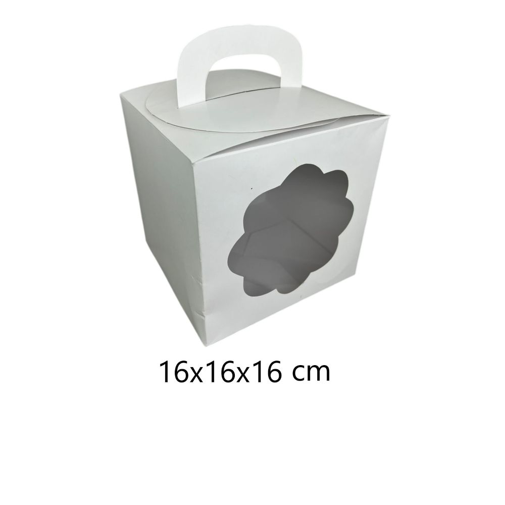 CAJA POSTRE LINEA BLANCA DE 16CM