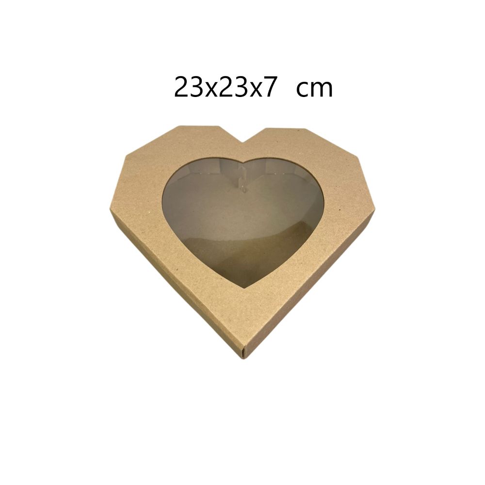 CAJA CORAZON C/MICA NATURAL 23X23X7CM