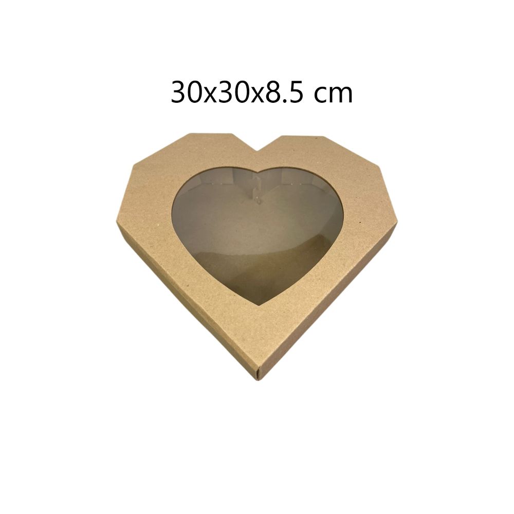 CAJA CORAZON C/MICA NATURAL 30X30X8.5CM