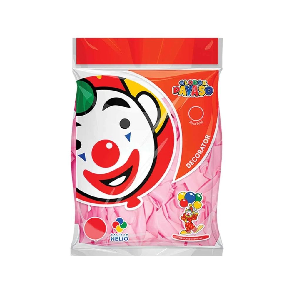 GLOBO DEC.BOLSA 50PZA #9 ROSA BEBE