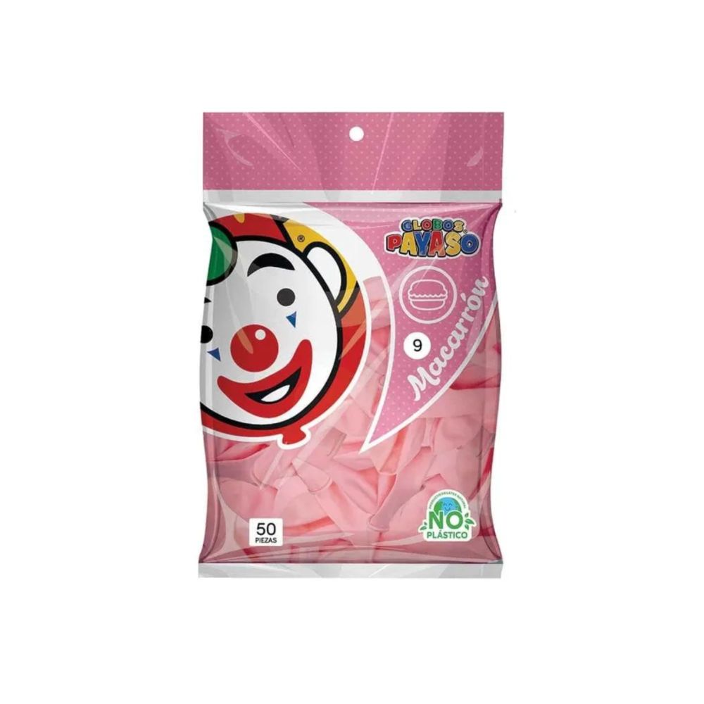[FAB451632] GLOBO DEC. BOLSA 50PZA #9 FRESA MACARRON