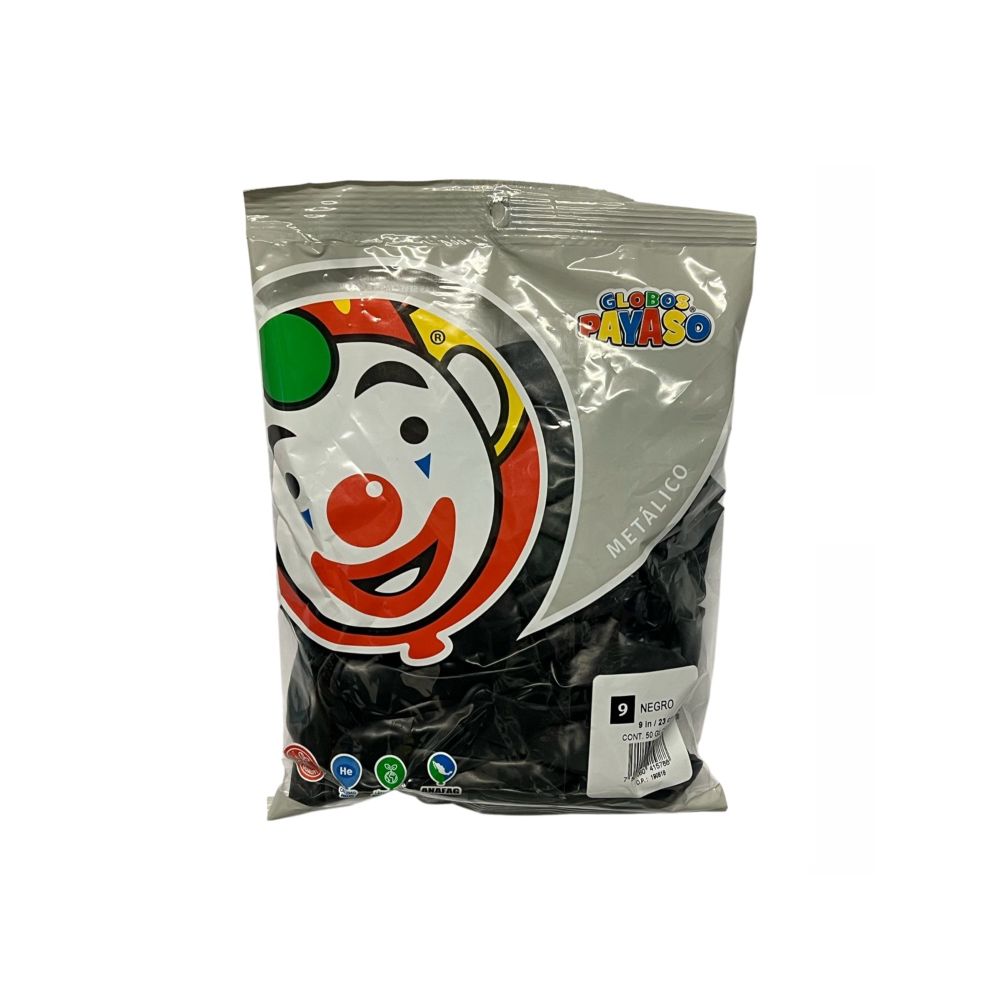 GLOBO METAL BOLSA 50 PZA #9 NEGRO