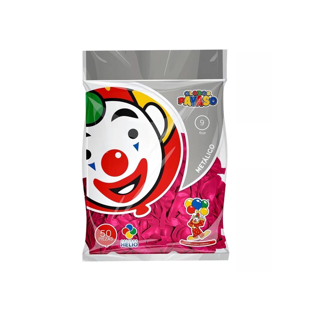 GLOBO METAL BOLSA 50 PZA #9 ROSA