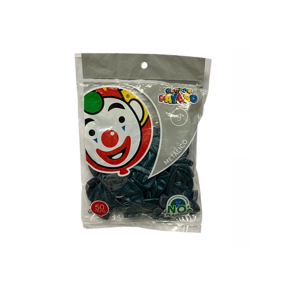 [7501060415795] GLOBO METAL BOLSA 50 PZA #9 TURQUEZA
