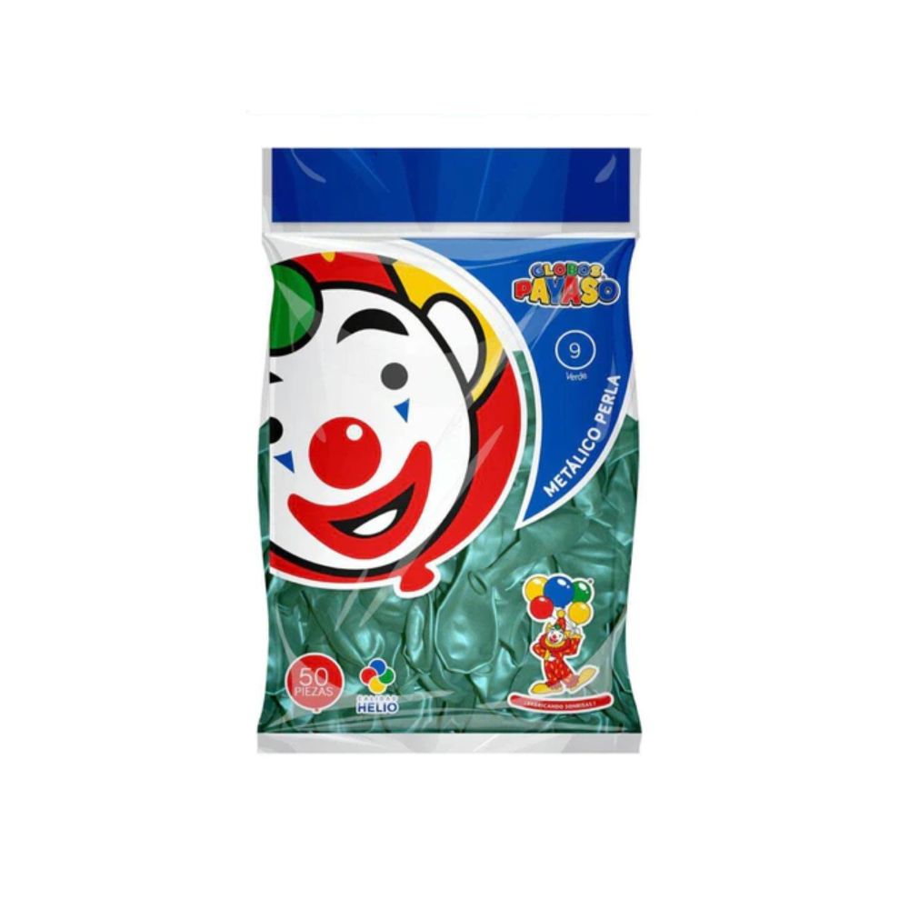 GLOBO METAL BOLSA 50 PZA #9 PERLA VERDE