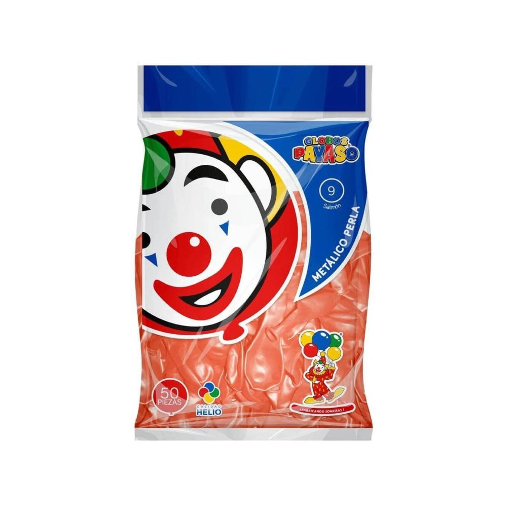 GLOBO METAL BOLSA 50 PZA #9 SALMON