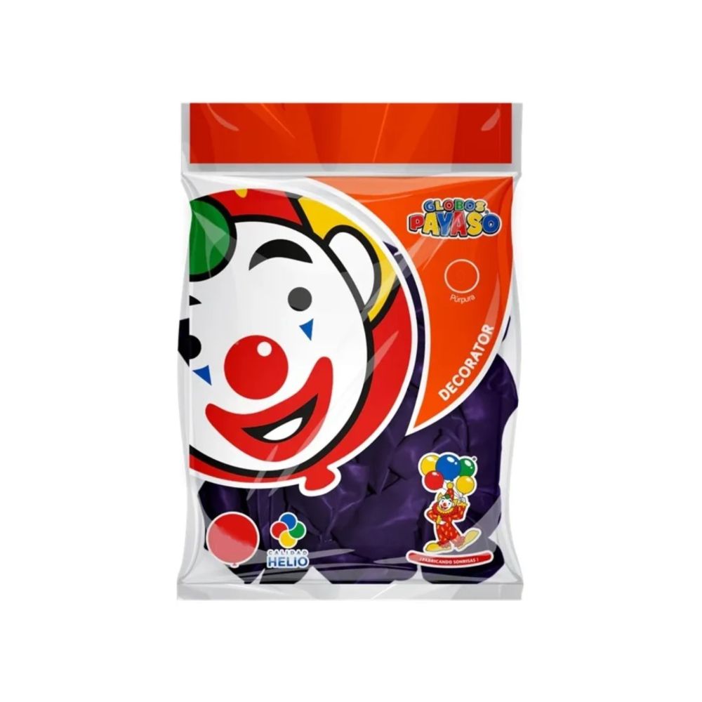 [7501060402078] GLOBO DEC.BOLSA 100PZA #12 PURPURA