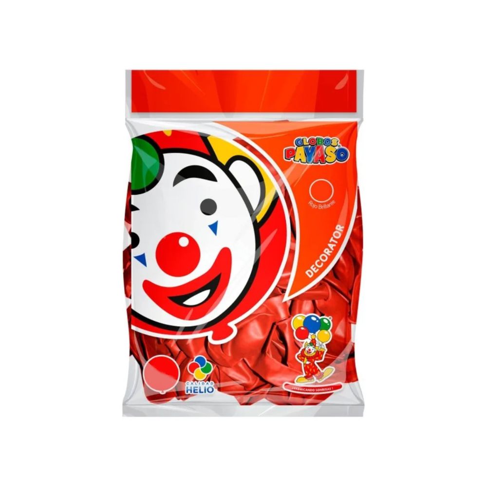[1010001002085] GLOBO DEC.BOLSA 100PZA #12 ROJO BRILL