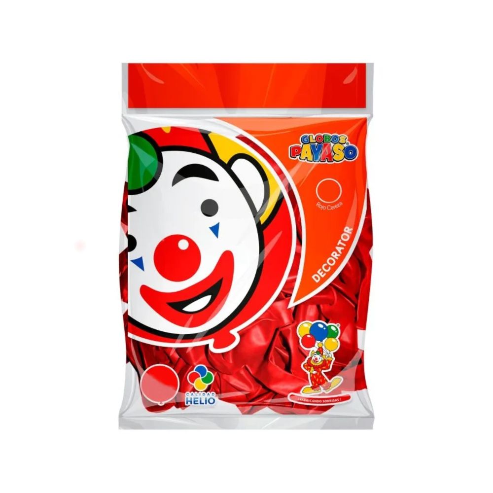 GLOBO DEC.BOLSA 100PZA #12 ROJO CEREZ