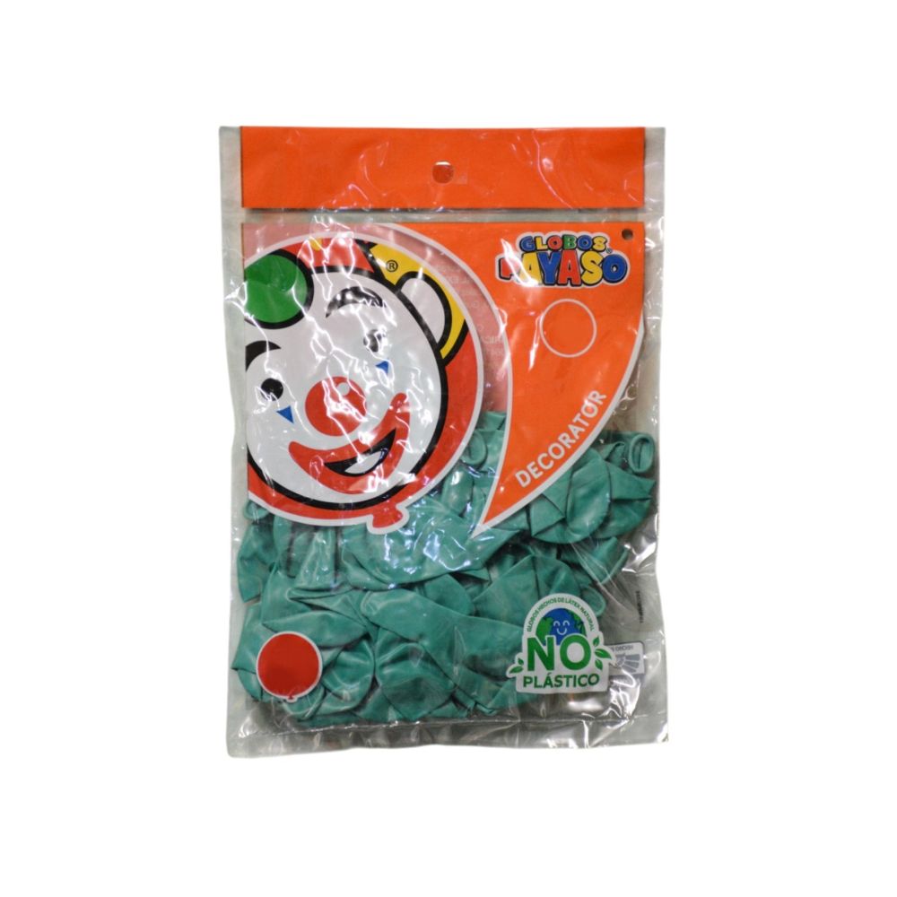 [7501060402122] GLOBO DEC.BOLSA 100PZA #12 VERDE JADE