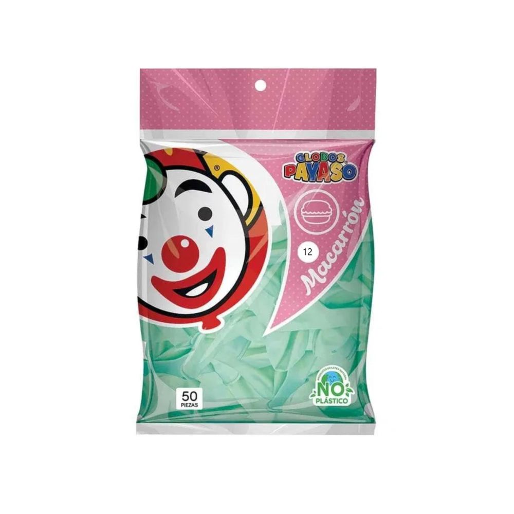 [FAB1724] GLOBO DEL.BOLSA 50PZA #12 MACARRON MENTA