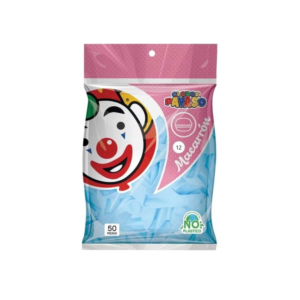 [FAB451717] GLOBO DEL.BOLSA 50PZA #12 MACARRON MORA AZUL