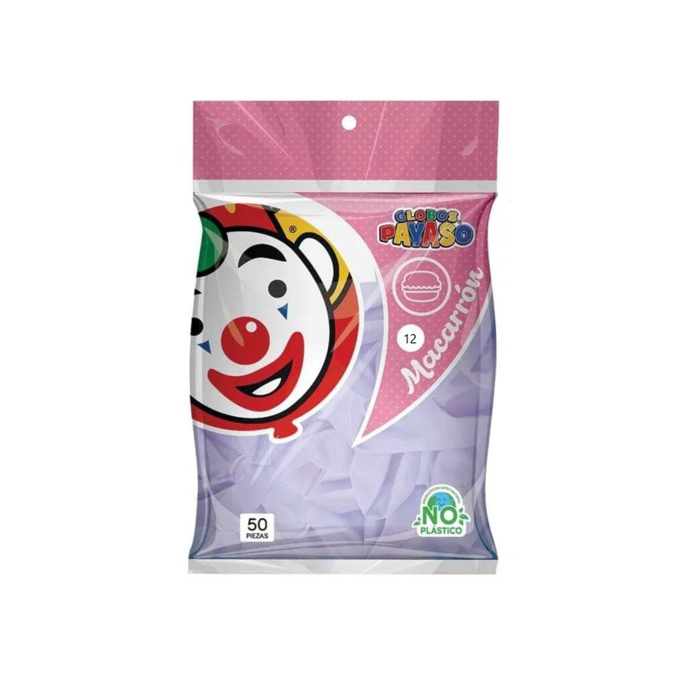 [FAB451731] GLOBO DEC. BOLSA 50PZA  #12 MACARRON UVA