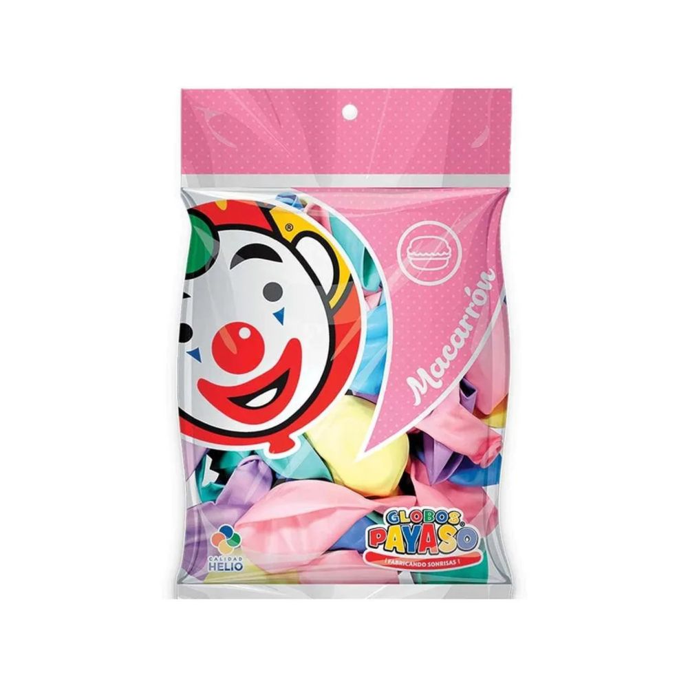 [FAB451687] GLOBO DEC.BOLSA 50PZA #12 MACARRON SURTIDO