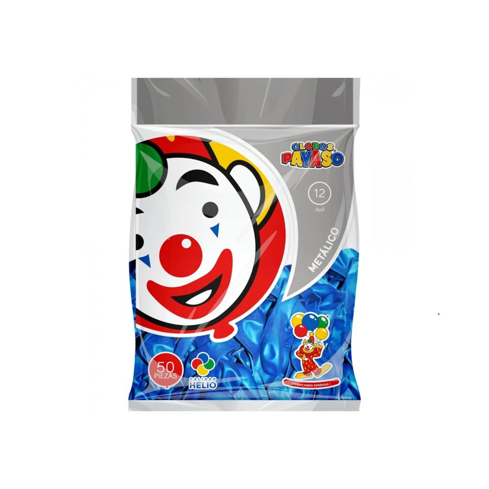 [7501060414200] GLOBO METAL BOLSA 50 PZA #12 AZUL