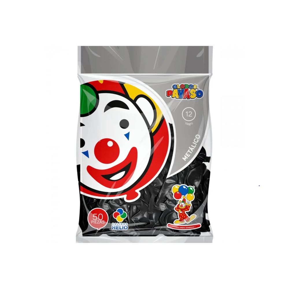 GLOBO METAL BOLSA 50 PZA #12 NEGRO