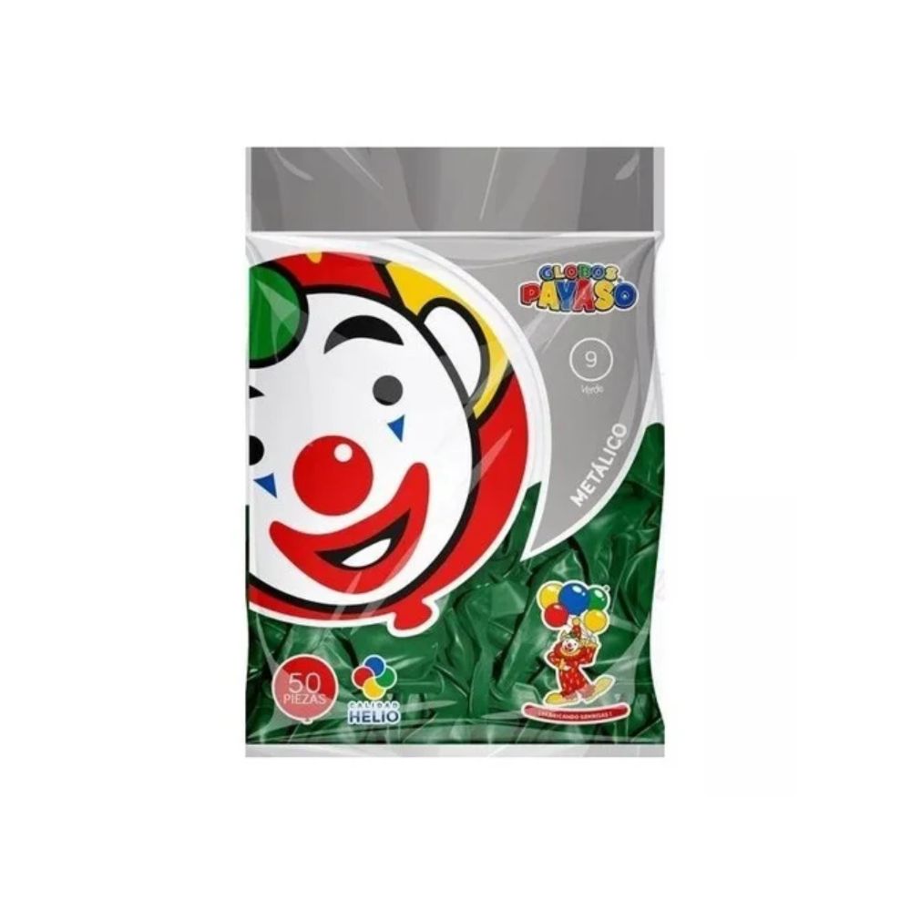 [7501060414262] GLOBO METAL BOLSA 50 PZA #12 VERDE