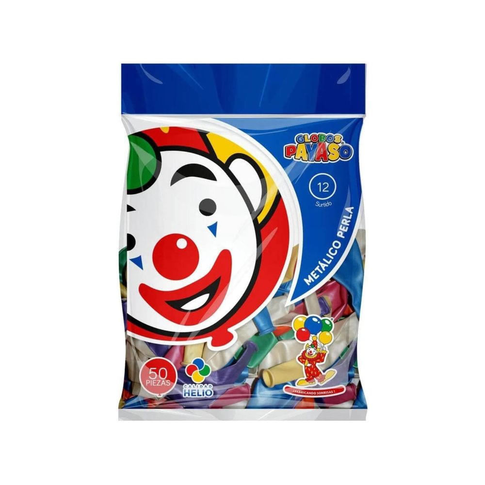 GLOBO METAL BOLSA 50 PZA #12 PERLA SURTIDO