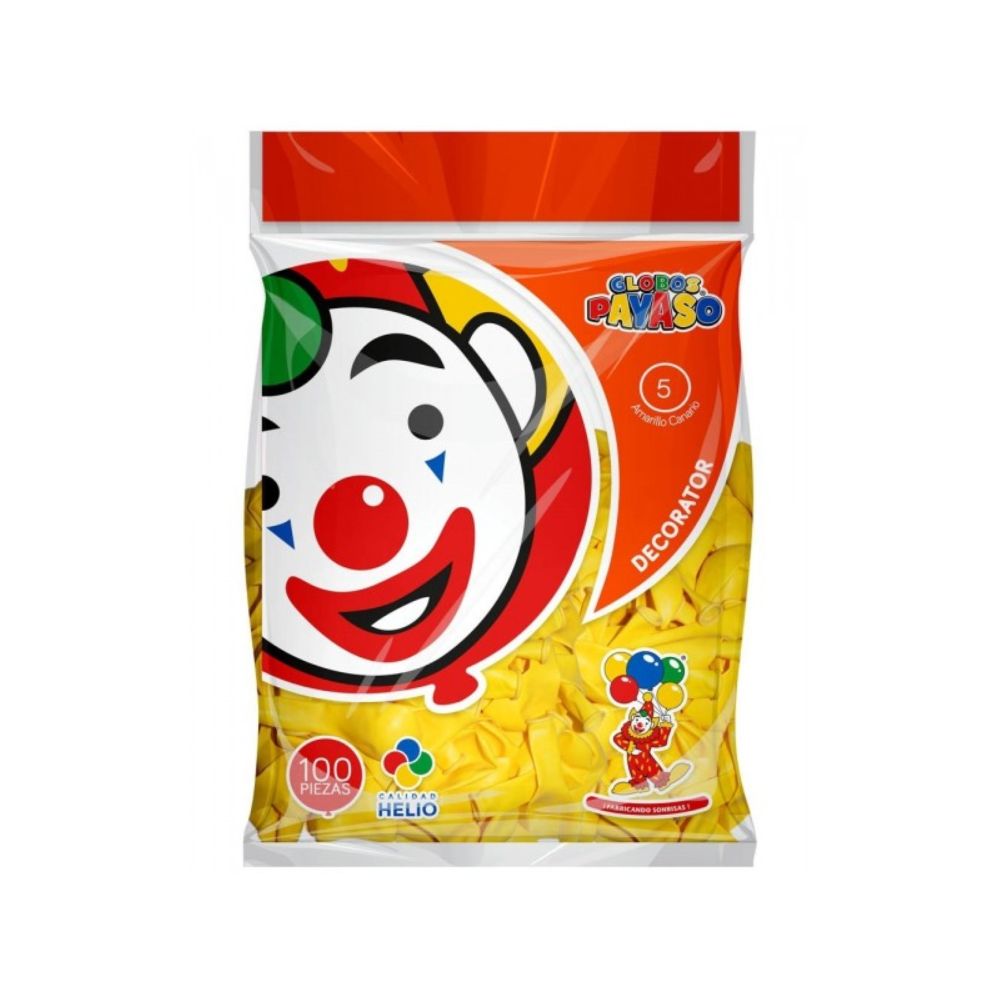[7501060400197] GLOBO DEC.BOLSA 100PZA #5 AMARILLO CANARIO