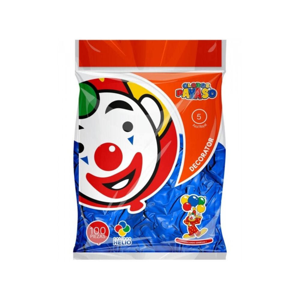 [7501060400227] GLOBO DEC.BOLSA 100PZA #5 AZUL ROYAL