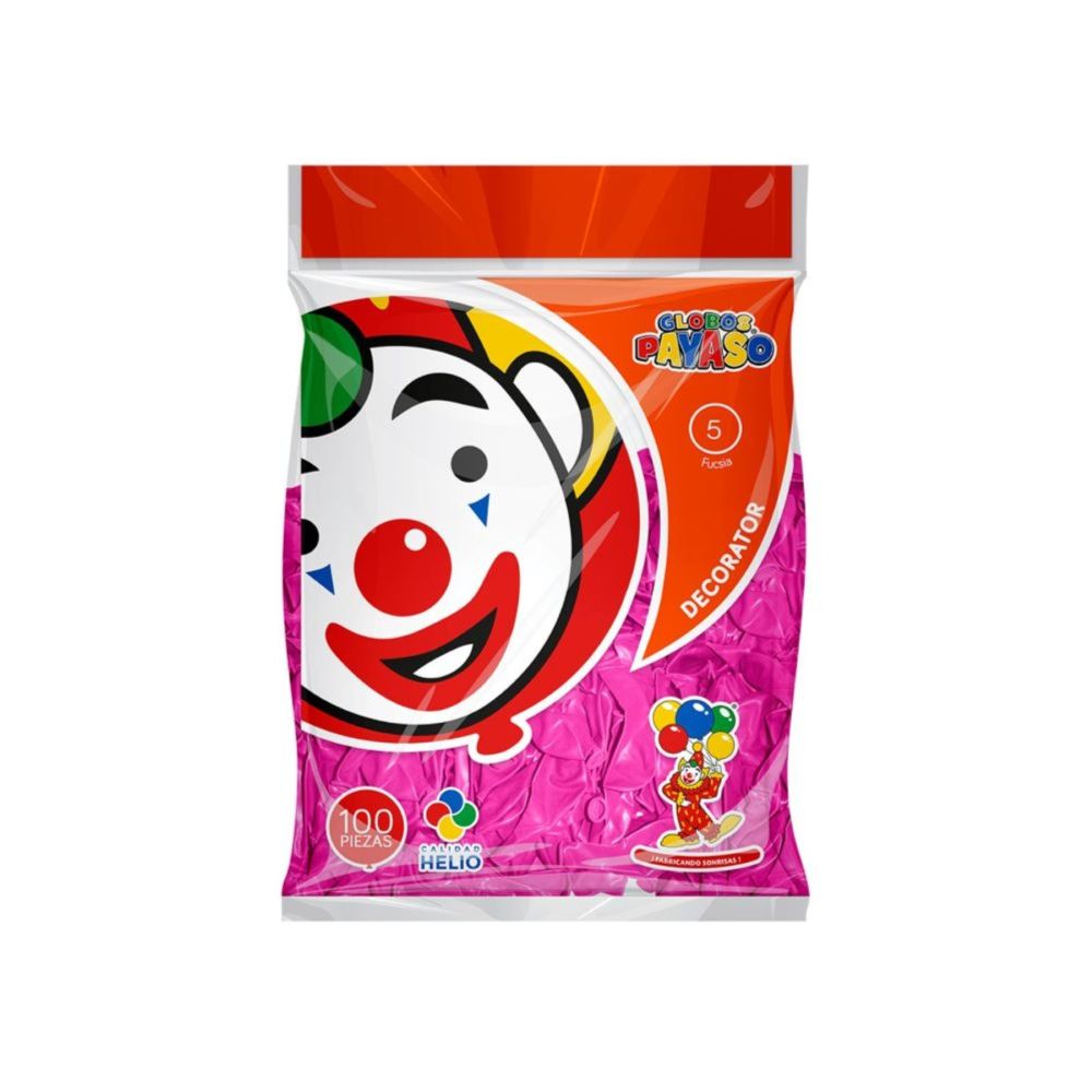 [7501060415634] GLOBO DEC.BOLSA 100PZA #5 FUCSIA