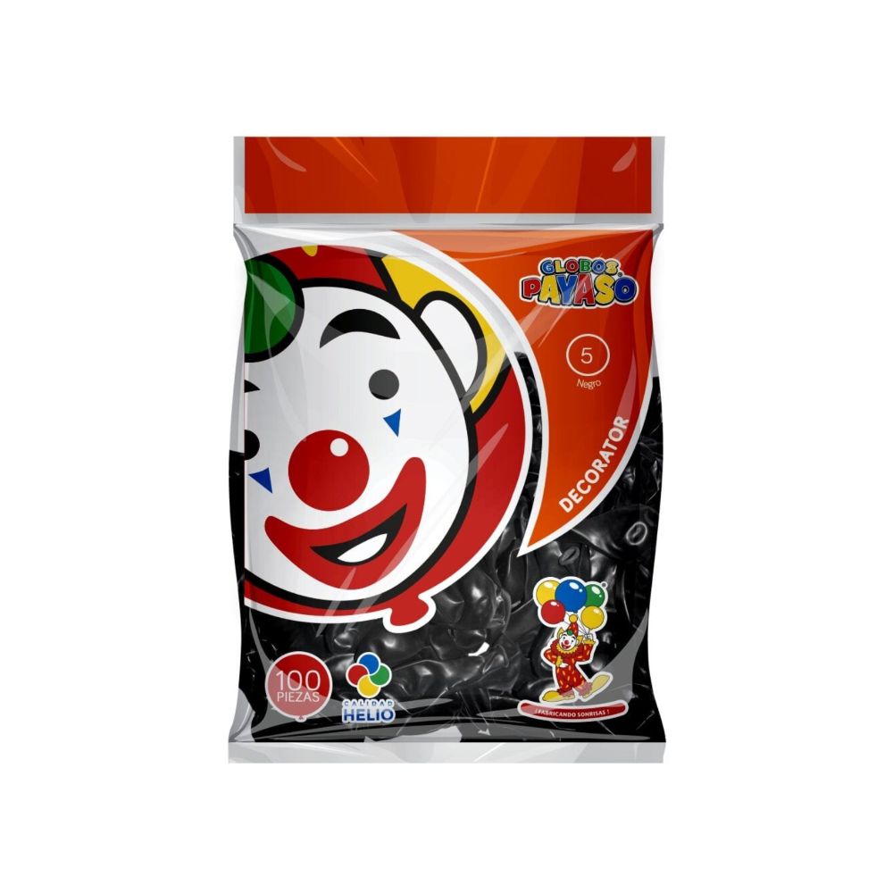 [7501060400265] GLOBO DEC.BOLSA 100PZA #5 NEGRO