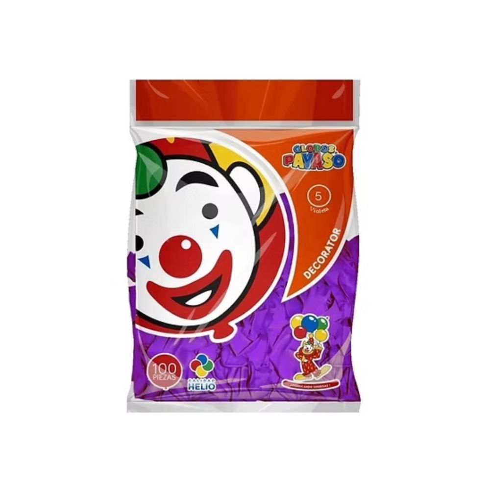 [1010001000340] GLOBO DEC.BOLSA 100PZA #5 VIOLETA
