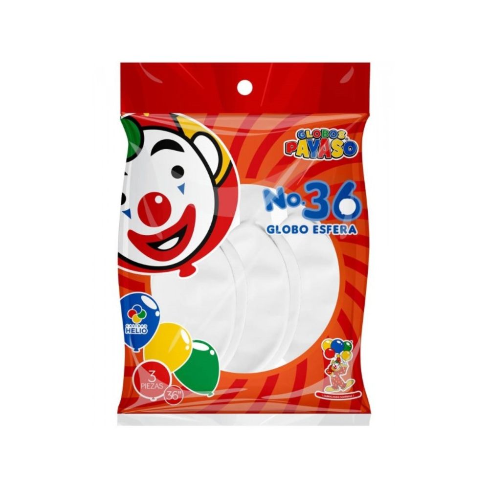 [7501060429648] GLOBO DEC.BOLSA 3PZS #36 BLANCO