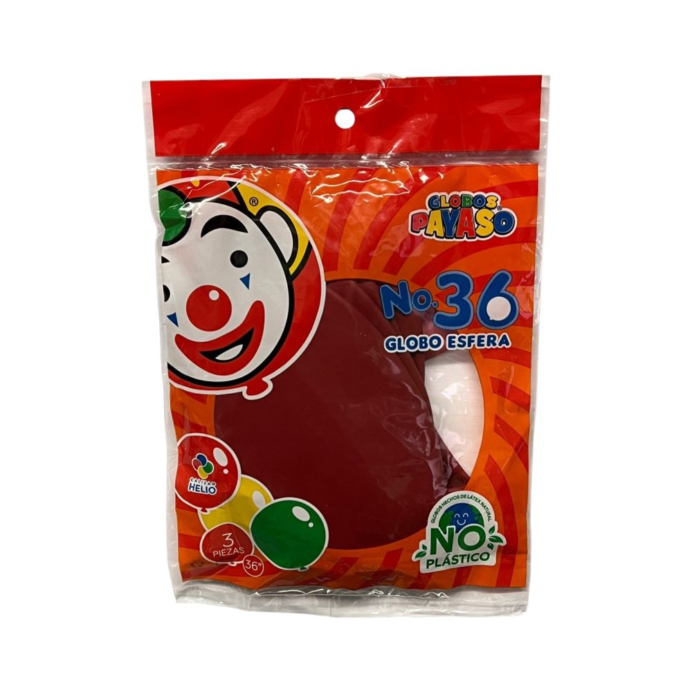 GLOBO DEC.BOLSA 3PZS #36 ROJO CEREZA