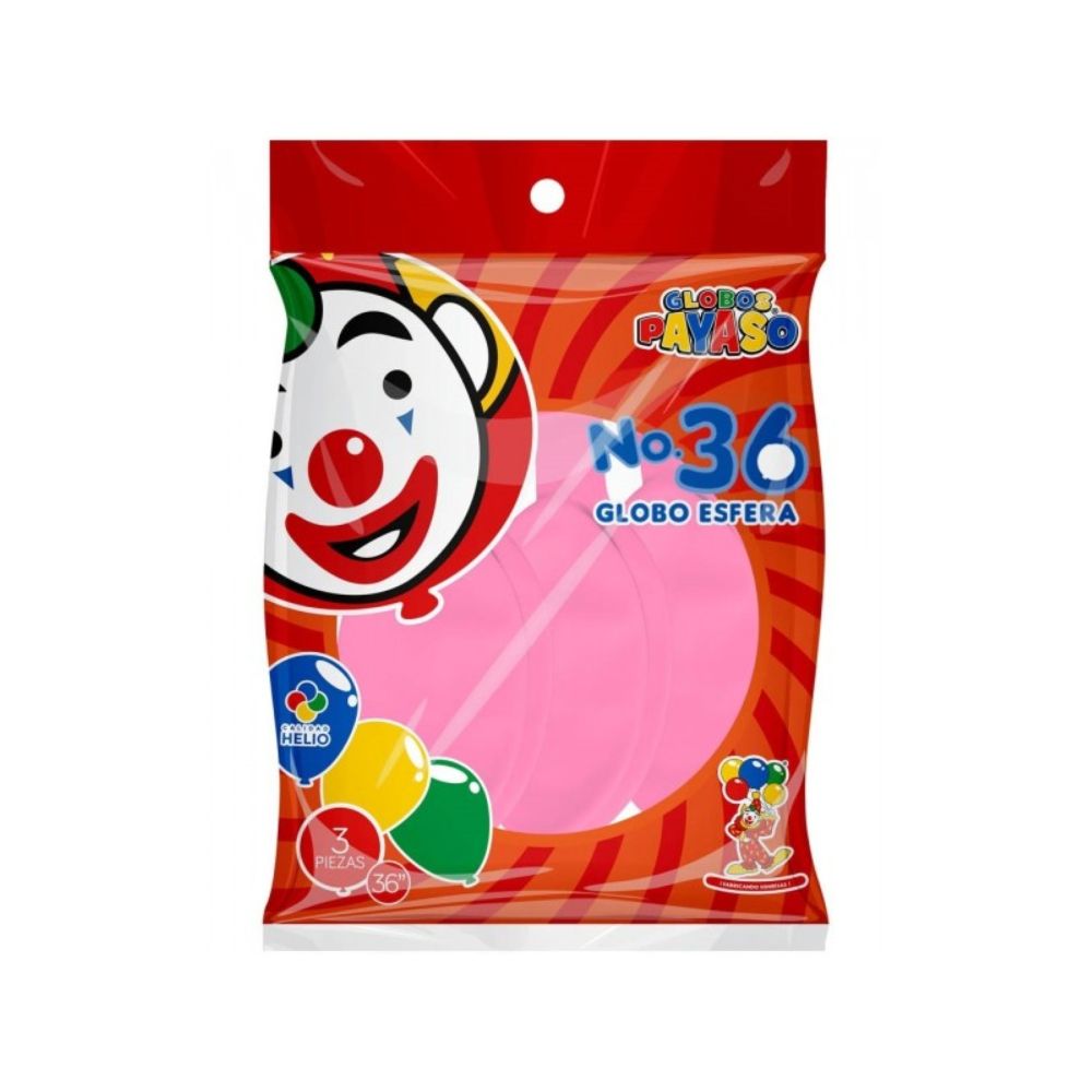 [7501060429655] GLOBO DEC.BOLSA 3PZS #36 ROSA BEBE