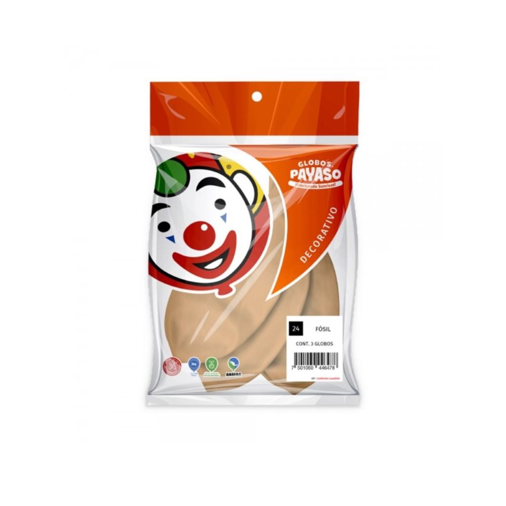 GLOBO PAYASO VINTAGE FOSIL #24 C/3PZ