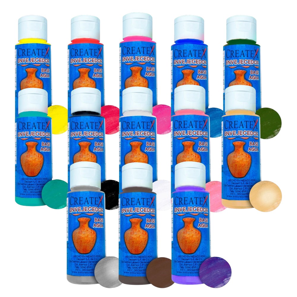 PINTURA CREATEX ENVEJECEDOR BASEAGUA VARIOS COLORES 60ML