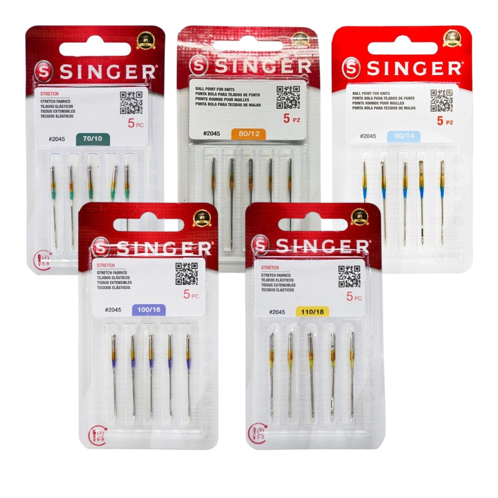 AGUJA SINGER C/5  #  9, 10,11, 12,14,16,18