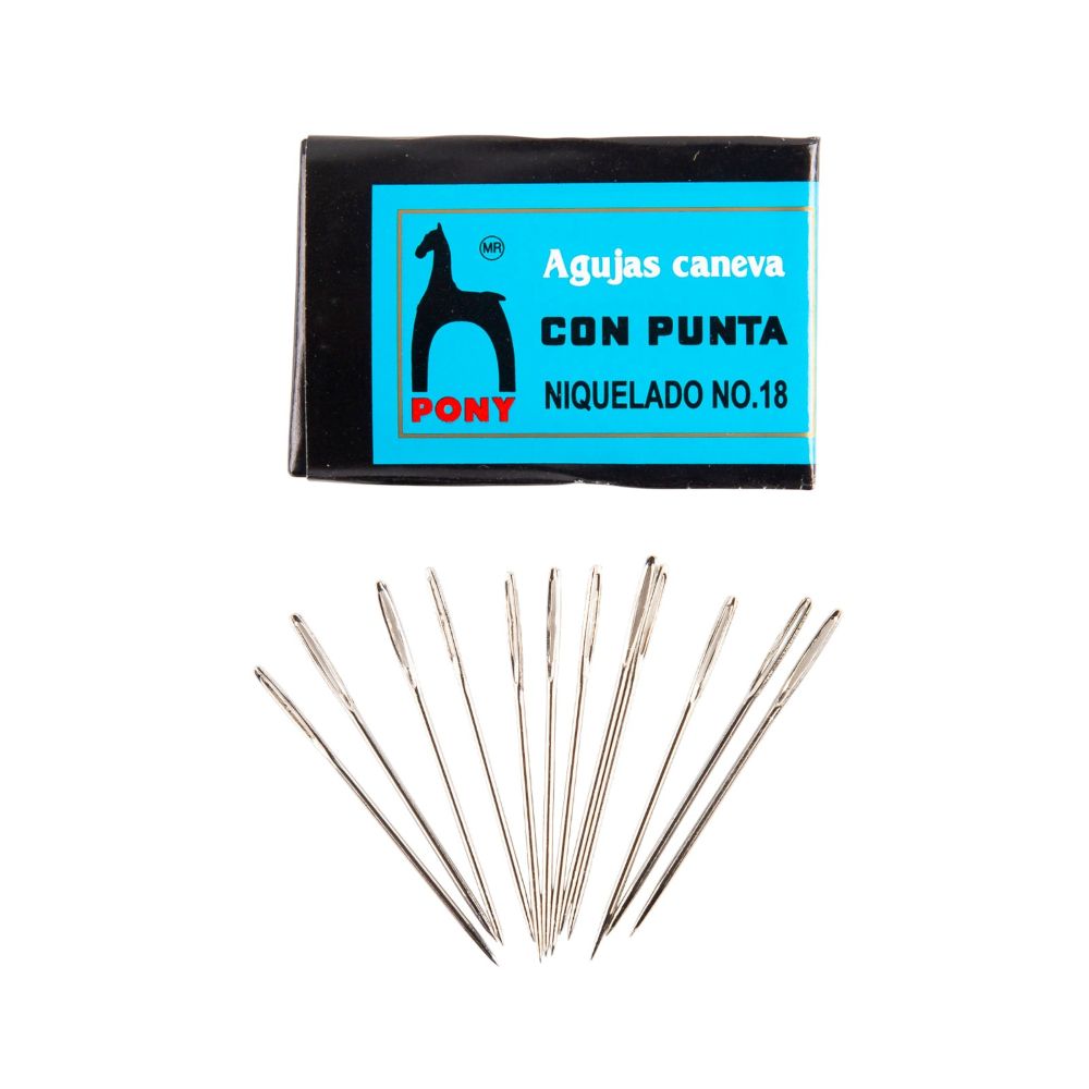 AGUJA CANEVA PONY CON PUNTA #18 C/25PZS