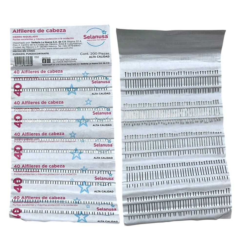 ALFILER CABEZA ENCARTERADO 200 PZ IMP #28MM