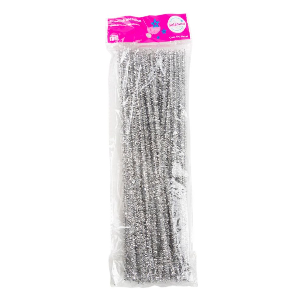 LIMPIAPIPAS CHENILLE METAL PAQ. C/100