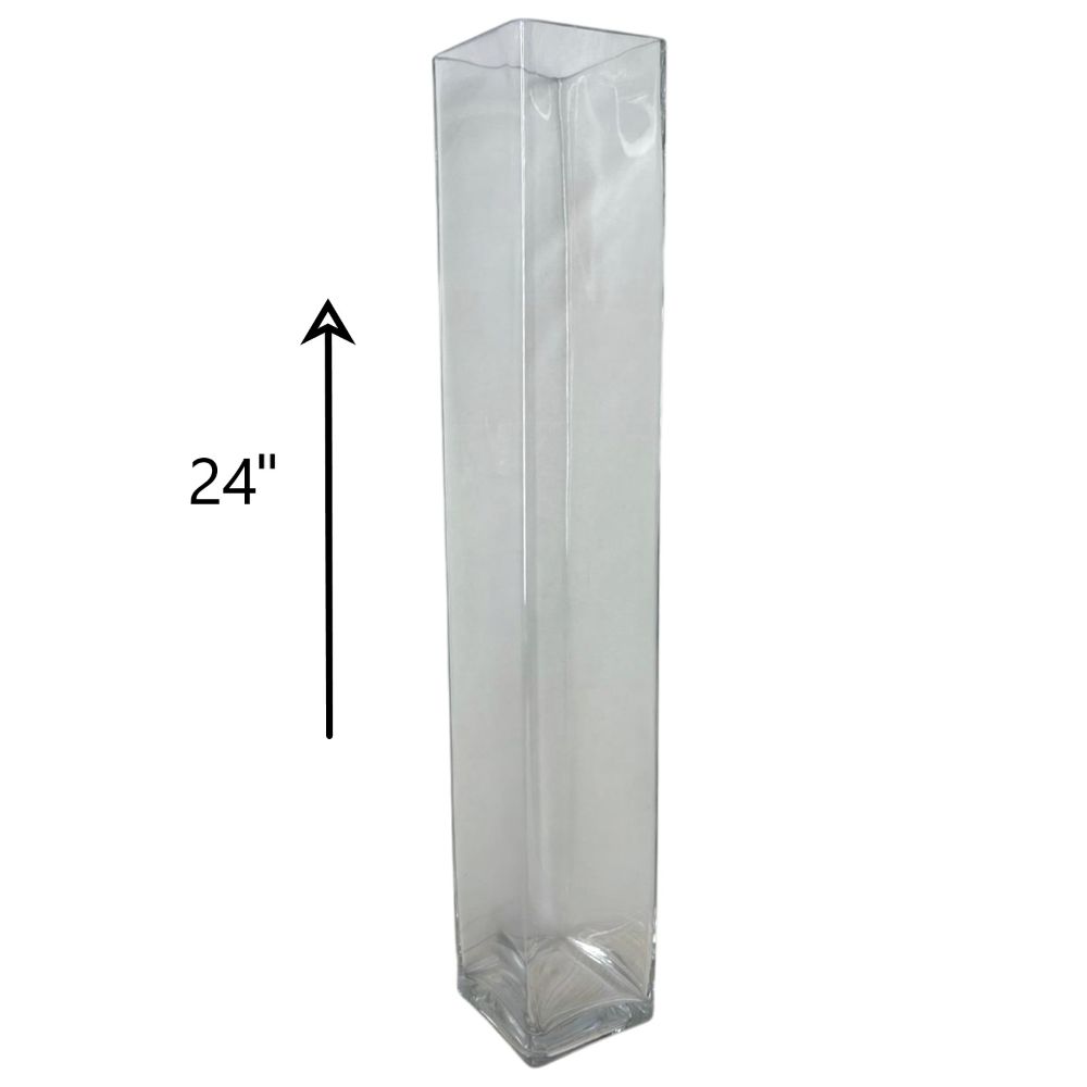 VIDRIO FLORERO NATURALS CUADRADO GRANDE 24''