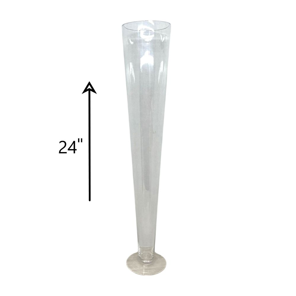 VIDRIO FLORERO NATURALS TROMPETA 24"