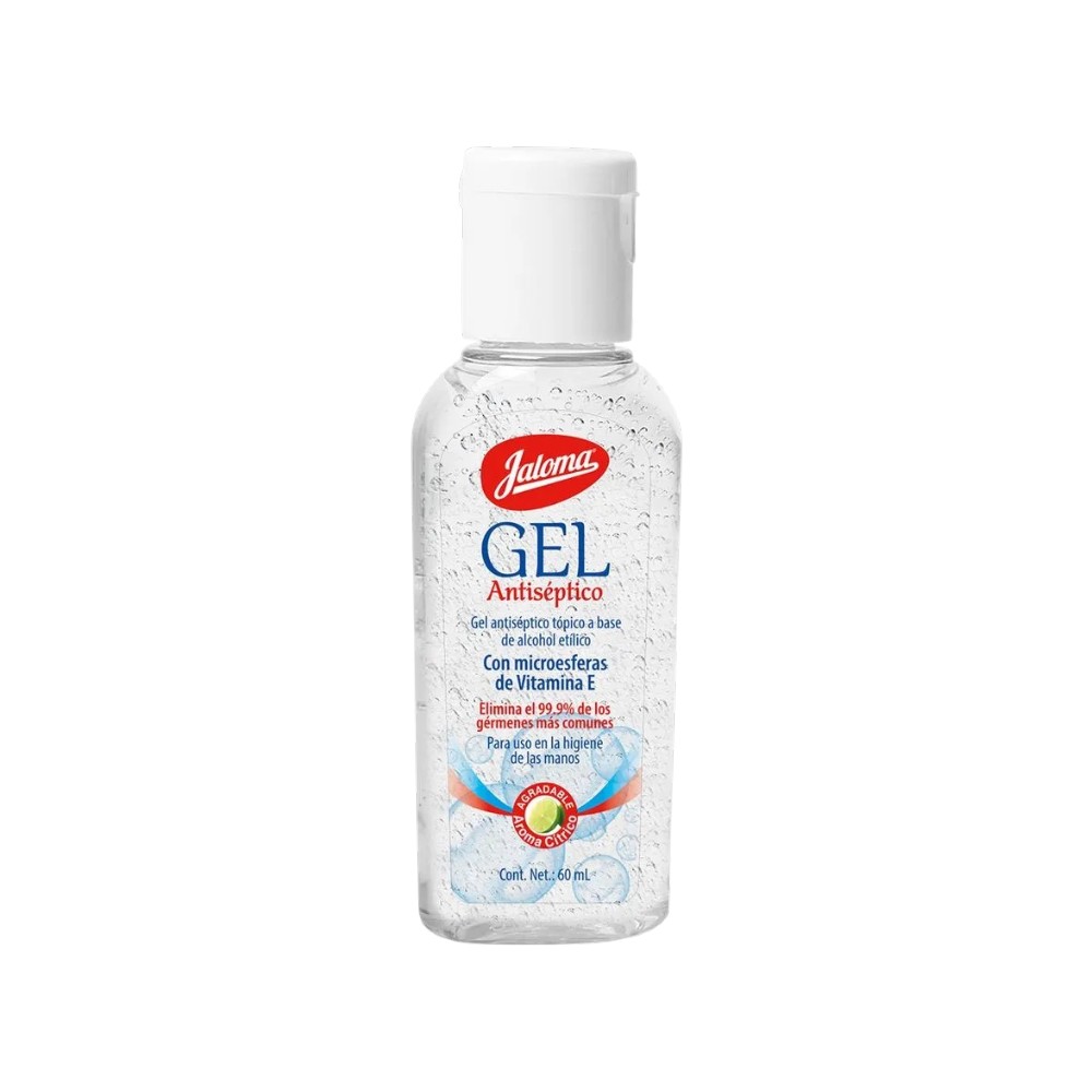 GEL ANTIBACTERIAL FRASCO 60 ML PET C/VIT E Y AROMA  JALOMA