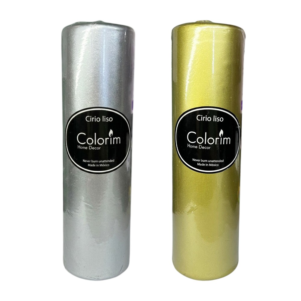 VELA CIRIO METALICO 5.5X20 ORO Y PLATA